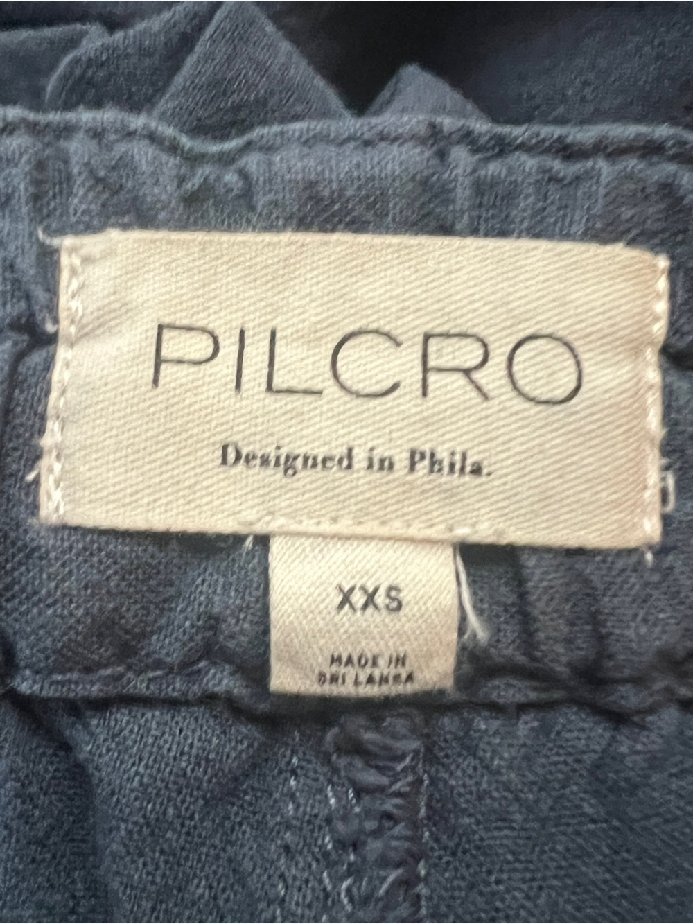 PILCRO Anthropologie Wide Leg Linen Cargo Pants Blue Cinch Waist XXS 30 Inseam - Picture 4 of 16